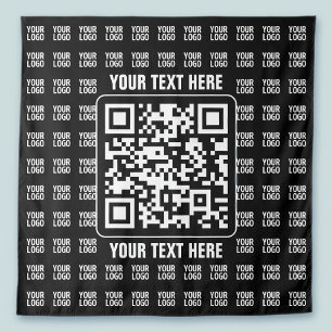 Promotionele QR-code (bewerkbaar) met logo-patroon Wandkleed