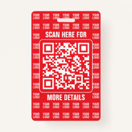 Promotionele QR-code (bewerkbaar) met Logo Pattern Badge