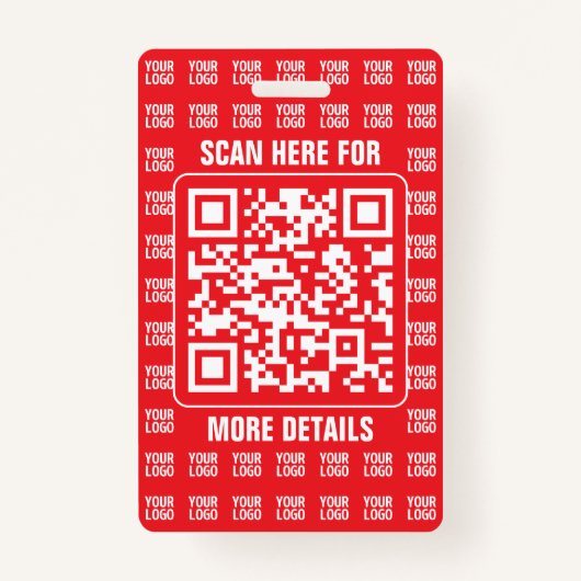 Promotionele QR-code (bewerkbaar) met Logo Pattern Badge (Voorkant)