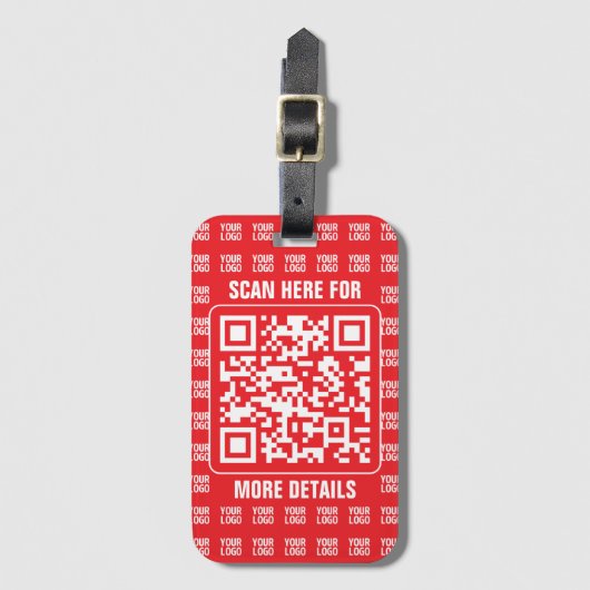Promotionele QR-code (bewerkbaar) met Logo Pattern Bagagelabel (Voorkant (verticaal))