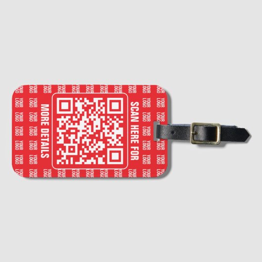 Promotionele QR-code (bewerkbaar) met Logo Pattern Bagagelabel (Voorkant (horizontaal))
