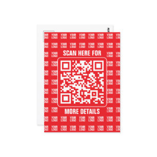 Promotionele QR-code (bewerkbaar) met Logo Pattern Briefkaart