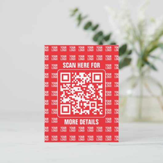 Promotionele QR-code (bewerkbaar) met Logo Pattern Briefkaart (Staand voorkant)