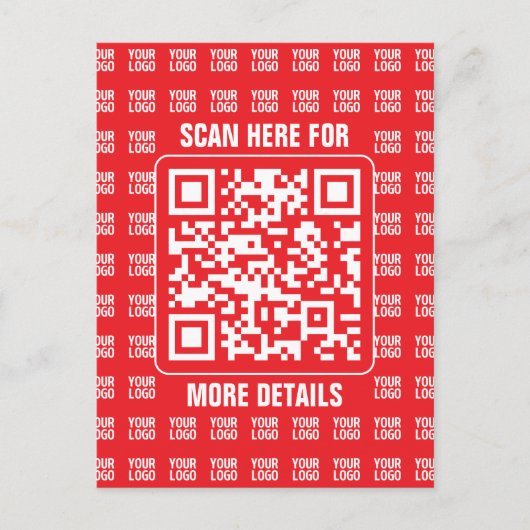 Promotionele QR-code (bewerkbaar) met Logo Pattern Briefkaart (Voorkant)