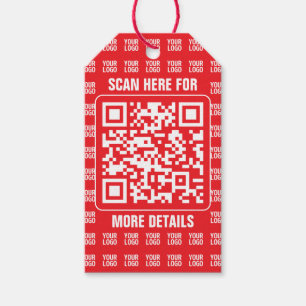 Promotionele QR-code (bewerkbaar) met Logo Pattern Cadeaulabel