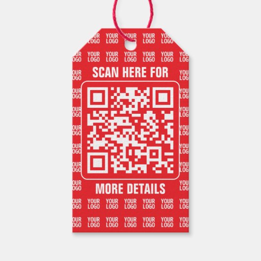 Promotionele QR-code (bewerkbaar) met Logo Pattern Cadeaulabel (Voorkant)
