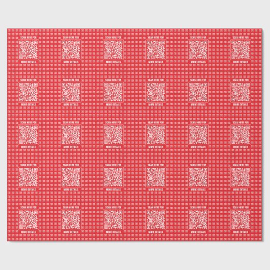 Promotionele QR-code (bewerkbaar) met Logo Pattern Cadeaupapier (Vlak)
