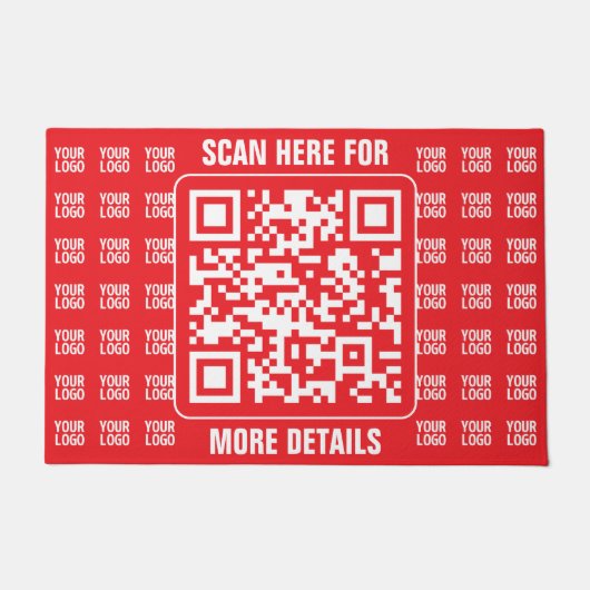 Promotionele QR-code (bewerkbaar) met Logo Pattern Deurmat (Voorkant)