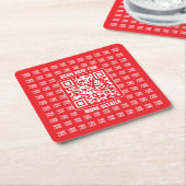 Promotionele QR-code (bewerkbaar) met Logo Pattern Kartonnen Onderzetters (Schuin)