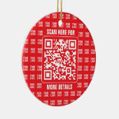 Promotionele QR-code (bewerkbaar) met Logo Pattern Keramisch Ornament (Rechts)
