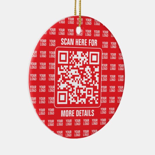 Promotionele QR-code (bewerkbaar) met Logo Pattern Keramisch Ornament (Rechts)