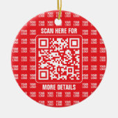 Promotionele QR-code (bewerkbaar) met Logo Pattern Keramisch Ornament (Voorkant)