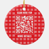 Promotionele QR-code (bewerkbaar) met Logo Pattern Keramisch Ornament (Achterkant)
