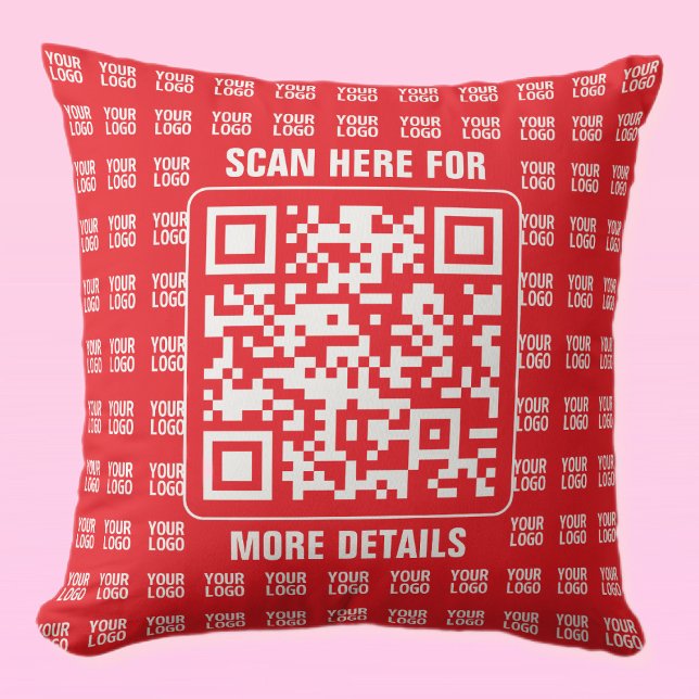 Promotionele QR-code (bewerkbaar) met Logo Pattern Kussen (Creator heeft geüpload)