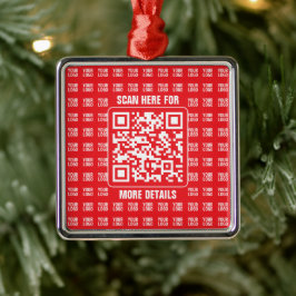 Promotionele QR-code (bewerkbaar) met Logo Pattern Metalen Ornament