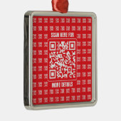 Promotionele QR-code (bewerkbaar) met Logo Pattern Metalen Ornament (Rechts)