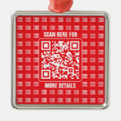 Promotionele QR-code (bewerkbaar) met Logo Pattern Metalen Ornament (Voorkant)