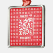 Promotionele QR-code (bewerkbaar) met Logo Pattern Metalen Ornament (Links)