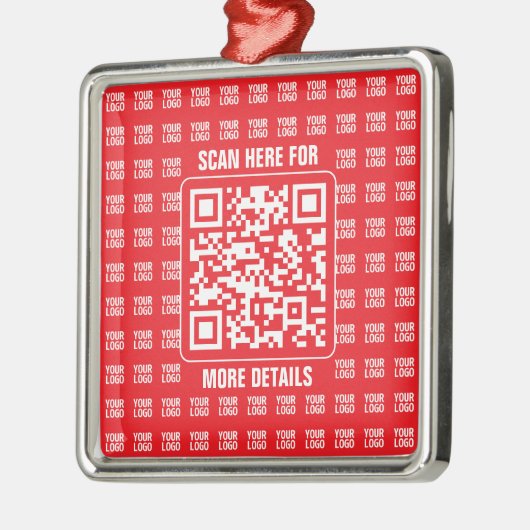 Promotionele QR-code (bewerkbaar) met Logo Pattern Metalen Ornament (Links)