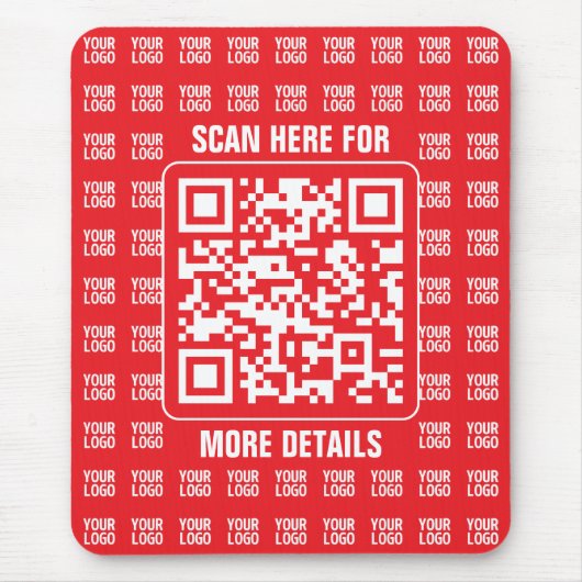 Promotionele QR-code (bewerkbaar) met Logo Pattern Muismat (Voorkant)
