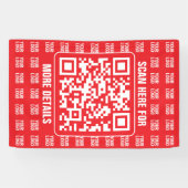 Promotionele QR-code (bewerkbaar) met Logo Pattern Spandoek (Horizontaal)