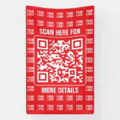 Promotionele QR-code (bewerkbaar) met Logo Pattern Spandoek (Verticaal)