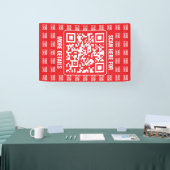 Promotionele QR-code (bewerkbaar) met Logo Pattern Spandoek (Beurs)