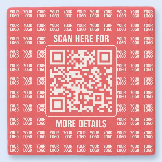 Promotionele QR-code (bewerkbaar) met Logo Pattern Stenen Onderzetter