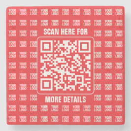 Promotionele QR-code (bewerkbaar) met Logo Pattern Stenen Onderzetter