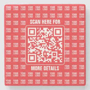 Promotionele QR-code (bewerkbaar) met Logo Pattern Stenen Onderzetter