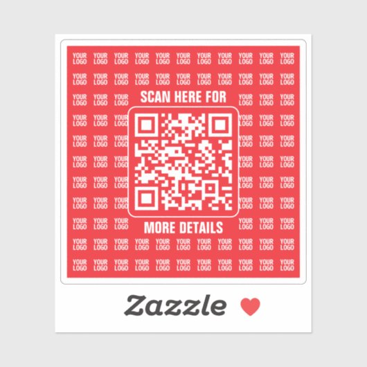 Promotionele QR-code (bewerkbaar) met Logo Pattern Sticker (Vel)