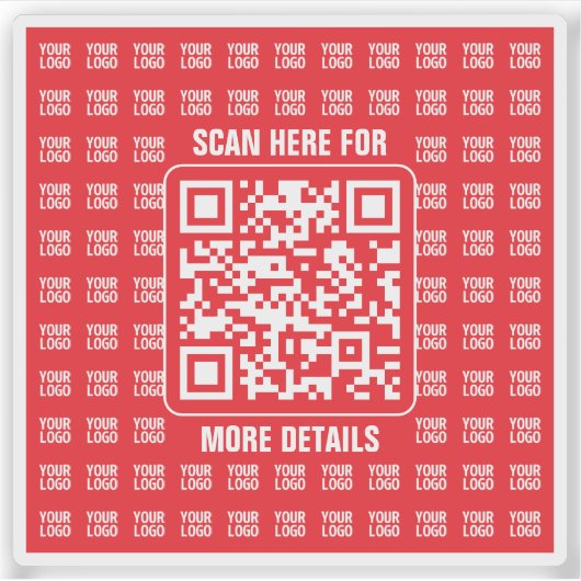 Promotionele QR-code (bewerkbaar) met Logo Pattern Sticker (Voorkant)
