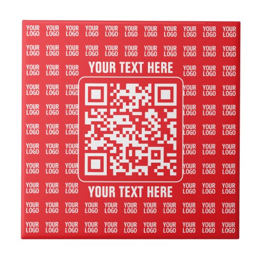 Promotionele QR-code (bewerkbaar) met Logo Pattern Tegeltje (Voorkant)