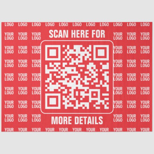 Promotionele QR-code (bewerkbaar) met Logo Pattern Tissuepapier (Voorkant)
