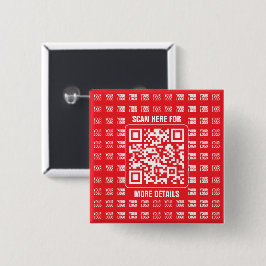 Promotionele QR-code (bewerkbaar) met Logo Pattern Vierkante Button 5,1 Cm
