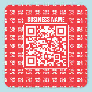 Promotionele QR-code (bewerkbaar) met Logo Pattern Vierkante Sticker