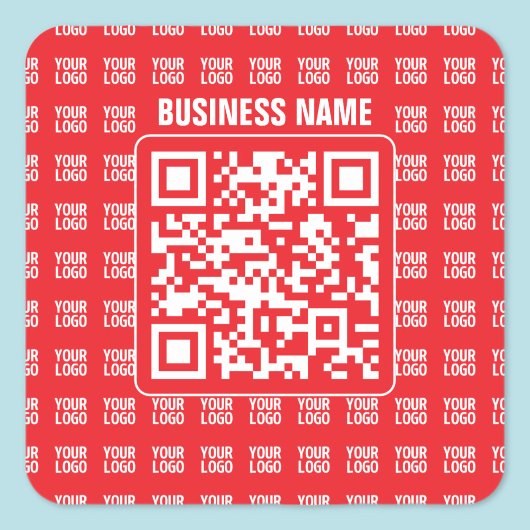 Promotionele QR-code (bewerkbaar) met Logo Pattern Vierkante Sticker