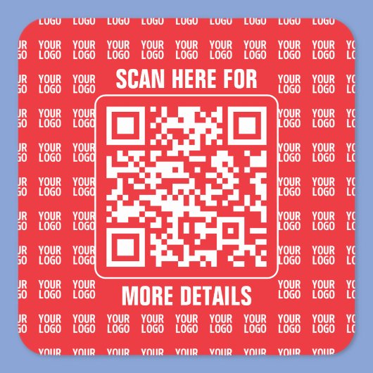 Promotionele QR-code (bewerkbaar) met Logo Pattern Vierkante Sticker