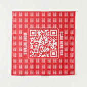 Promotionele QR-code (bewerkbaar) met Logo Pattern Wandkleed (Voorkant (horizontaal))