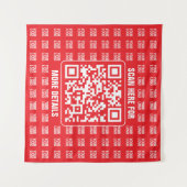 Promotionele QR-code (bewerkbaar) met Logo Pattern Wandkleed (Voorkant (horizontaal))