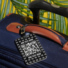 Promotionele QR-code (bewerkbaar) plus logo-patroo Bagagelabel