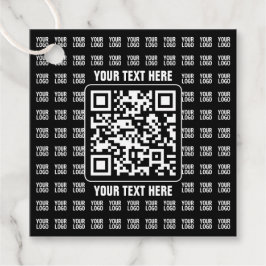 Promotionele QR-code (bewerkbaar) plus logo-patroo Bedankjes Labels