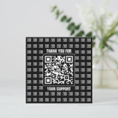 Promotionele QR-code (bewerkbaar) plus logo-patroo Bedankkaart (Staand voorkant)