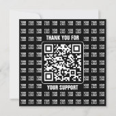 Promotionele QR-code (bewerkbaar) plus logo-patroo Bedankkaart (Voorkant)