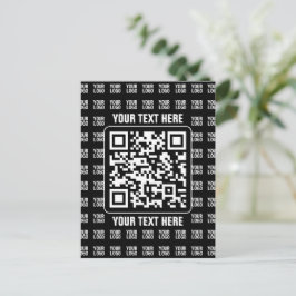 Promotionele QR-code (bewerkbaar) plus logo-patroo Briefkaart