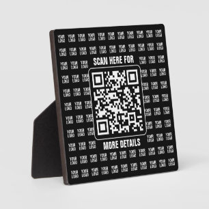 Promotionele QR-code (bewerkbaar) plus logo-patroo Fotoplaat