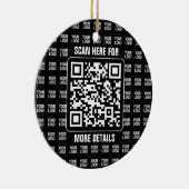 Promotionele QR-code (bewerkbaar) plus logo-patroo Keramisch Ornament (Rechts)