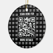 Promotionele QR-code (bewerkbaar) plus logo-patroo Keramisch Ornament (Links)