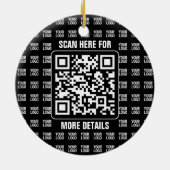 Promotionele QR-code (bewerkbaar) plus logo-patroo Keramisch Ornament (Achterkant)