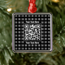 Promotionele QR-code (bewerkbaar) plus logo-patroo Metalen Ornament